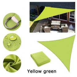 BACHE TOILE TRIANGLE 2.4x2.4x2.4M VERT JAUNE PROTECTION TERRASSE SOLEIL ETANCHE JARDIN EXTERIEUR