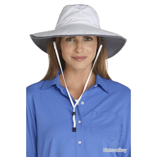 Chapeau Randonne Anti Uv Femme - Blanc 58cm