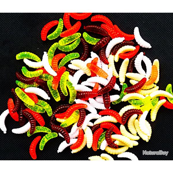 24 ASTICOTS divers coloris (50% blanc)