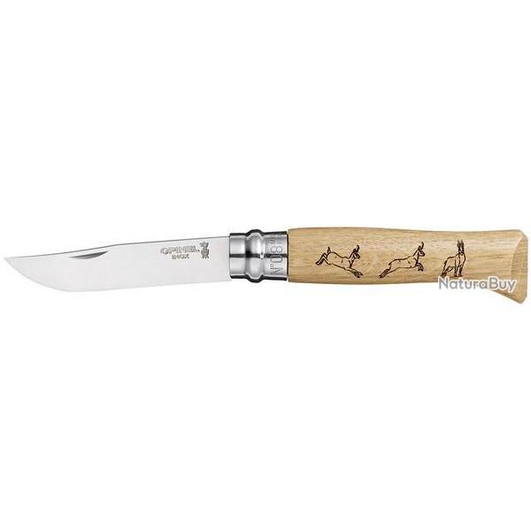 OPINEL ANIMALIA N 8 CHAMOIS MANCHE CHNE LAME 8,5CM