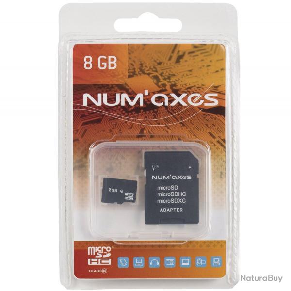 CARTE MEMOIRE NUM'AXES MICRO SDHC + ADAPTATEUR 8G0 CLASS10
