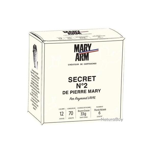 BTE 25 CART. MARY ARM SECRET 2 CAL. 12 / 70 MM N 7,5 33G FEUTRE ROSE