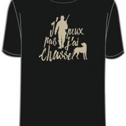 T Shirt Bartavel Noir J peux pas j ai chasse