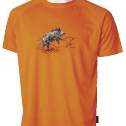 T Shirt Bartavel Diego sanglier orange