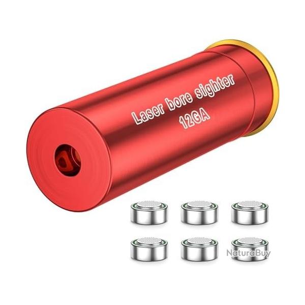 viseur  alsage Rouge 12GA Bore Sight Red Dot avec 2 Jeux de Piles