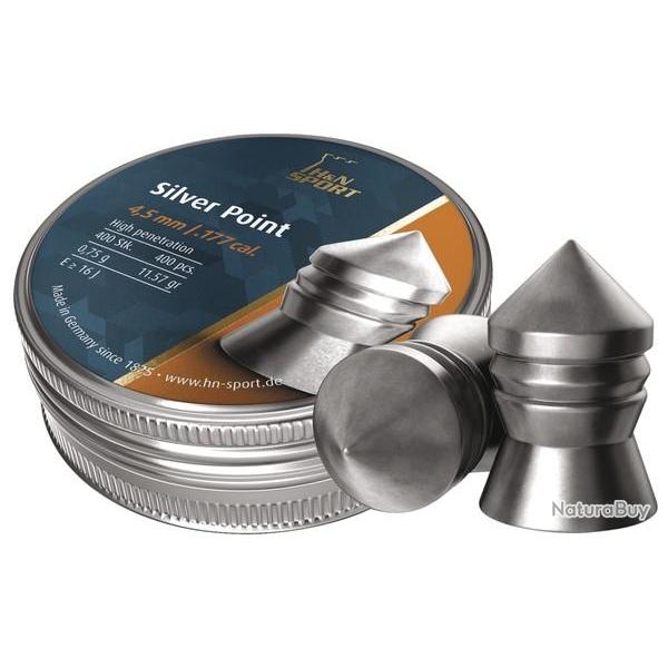 Boite de 400 Plomb  jupe HN Silver Point CAL. 4,50mm