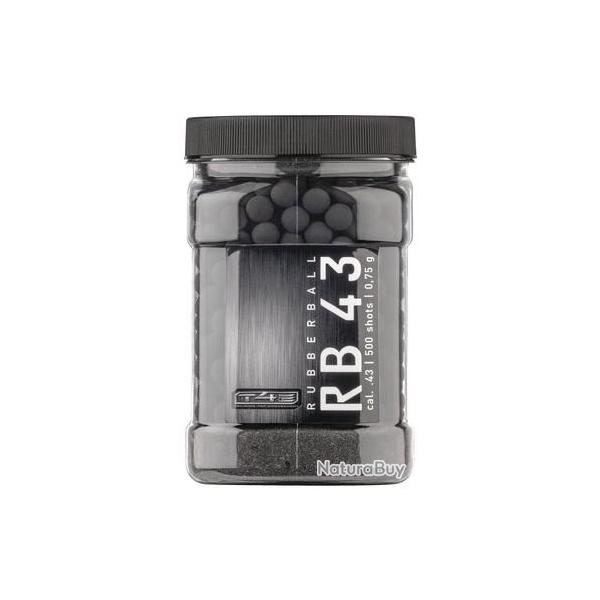 Pot de 50 Billes Caoutchouc Noir T4E RB43 Prac-Series CAL. .43