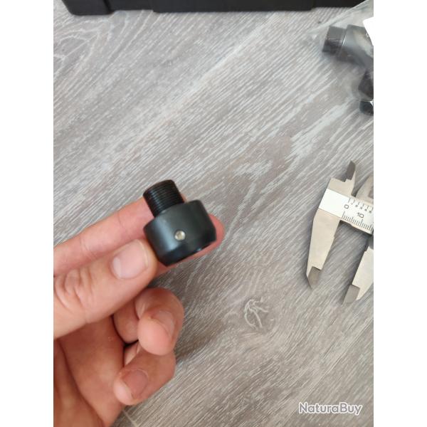 Adaptateur  pour canon non filet 16.30mm en filetage 14x100