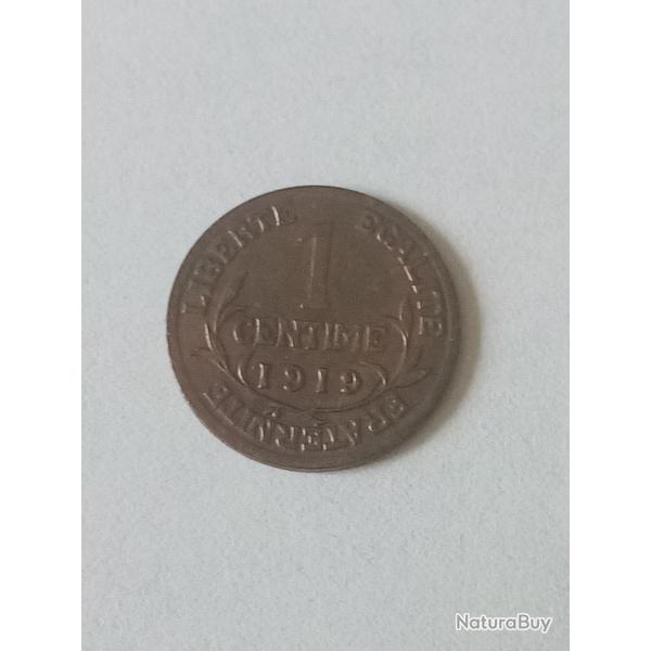 pice 1 centime Daniel-Dupuis 1919