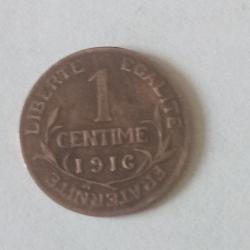 pièce 1 centime Daniel-Dupuis 1916