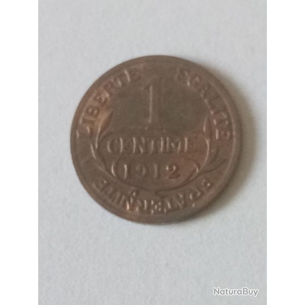 pice 1 centime Daniel-Dupuis 1912