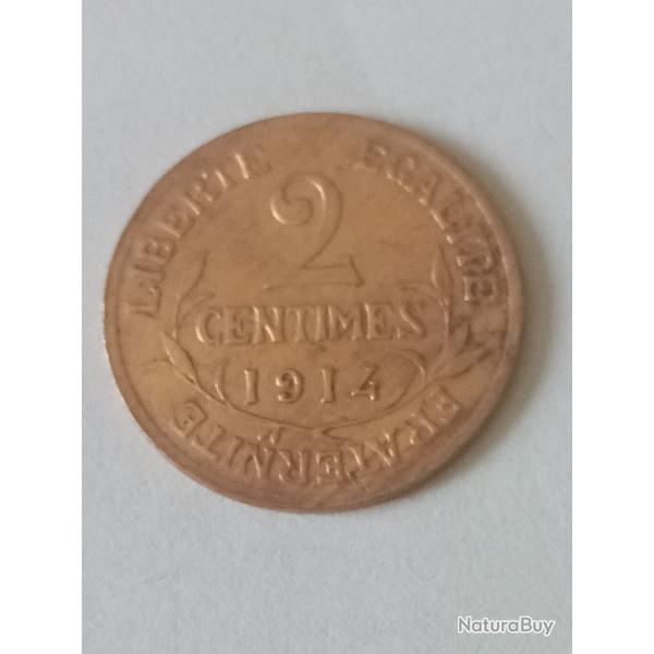 pice 2 centimes Daniel-Dupuis 1914