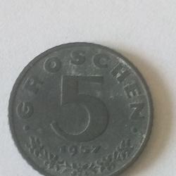 pièce autrichienne 5 groschen 1957