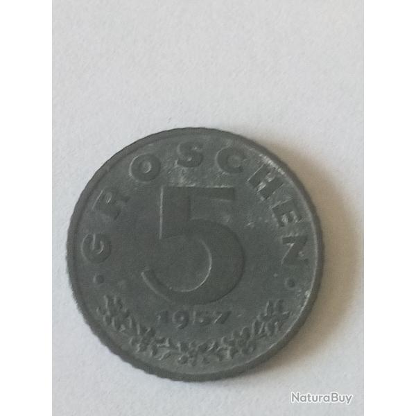 pice autrichienne 5 groschen 1957
