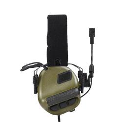 Casque Antibruit Électronique Tactique Tir et Chasse Réduction Sonore Micro Détachable Vert