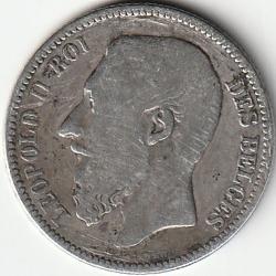 Pièce de Monnaie Belgique 2 Francs Léopold II légende française 1867