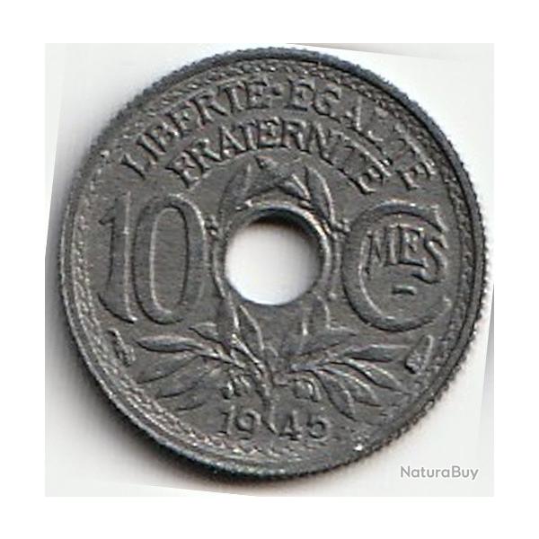 Pice de Monnaie  France  10 centimes Lindauer Petit module 1945 Rare Qualit