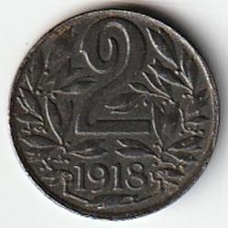 Pièce de Monnaie AUTRICHE 2 Heller Charles Ier  1918 Recherchée Qualité