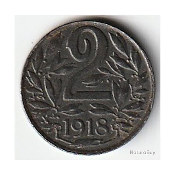 Pice de Monnaie AUTRICHE 2 Heller Charles Ier  1918 Recherche Qualit