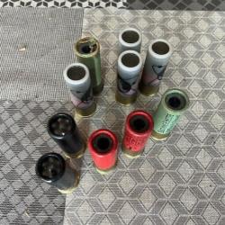 lot de 8 balles et 2 chevrottines cal 12