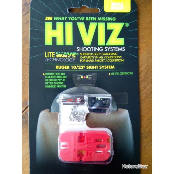 vise fibre optique hi vis pour ruger 10 22
