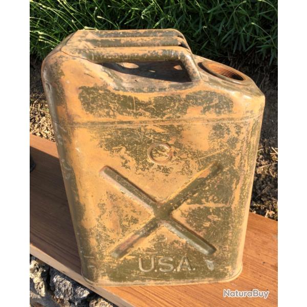 jerrican jerrycan bidon us dat 1950 WW2 jeep G USA GMC Core indo   bouchon a vis absent NESCO