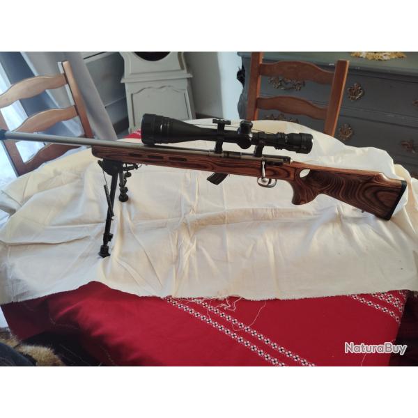 venc carabine 22lr savage mark2 btvlss gaucher avec lunette diana6-24x50ao  plus trepied