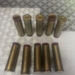 lot de 10 douilles cal 20 laiton et carton de la SFM