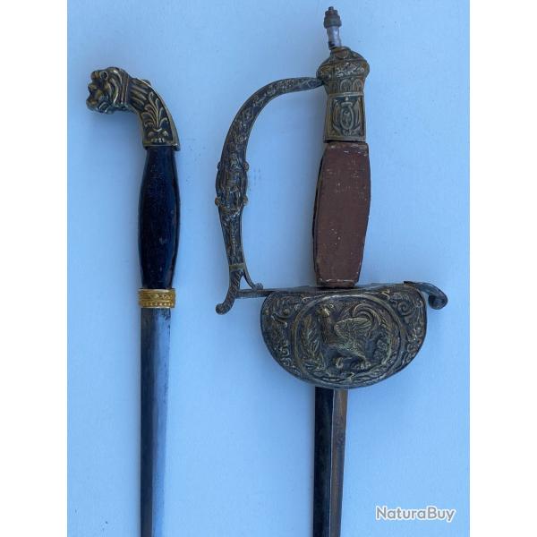 Epave d'Epe d'officier Restauration & Dague (XIXth)