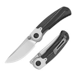 Couteau Kizer X-Series PIONEER Manche Micarta Noir/Alu Lame Drop Point Acier Nitro-V Clip ZXFK03A6