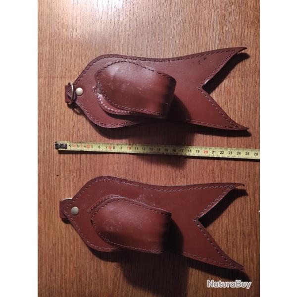 Ratelier porte fusil carabine en cuir neuf