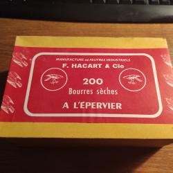 Ancienne boite bourres sèches a l épervier cal 12 feutre gris extra