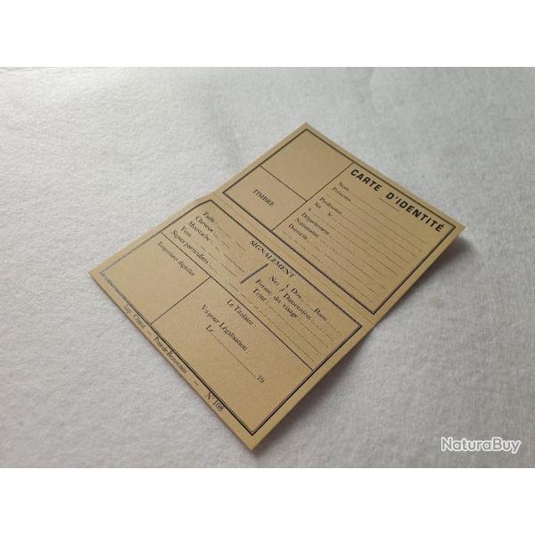 Carte d'identit franaise vierge WW2 (reproduction)