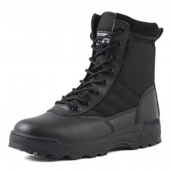 Bottes Tactiques Homme Militaire - Chaussures Combat, Randonnée Outdoor, Sécurité Travail - Noir