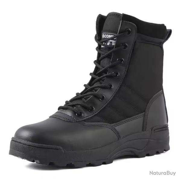 Bottes Tactiques Homme Militaire - Chaussures Combat, Randonne Outdoor, Scurit Travail - Noir