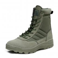Bottes Tactiques Homme Militaire - Chaussures Combat, Randonnée Outdoor, Sécurité Travail - Vert