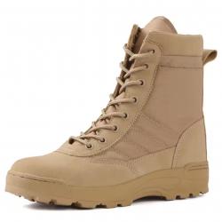 Bottes Tactiques Homme Militaire - Chaussures Combat, Randonnée Outdoor, Sécurité Travail - Beige