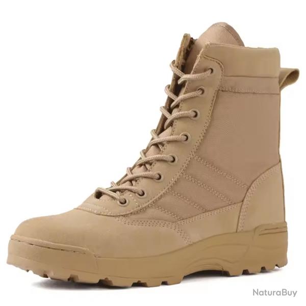 Bottes Tactiques Homme Militaire - Chaussures Combat, Randonne Outdoor, Scurit Travail - Beige