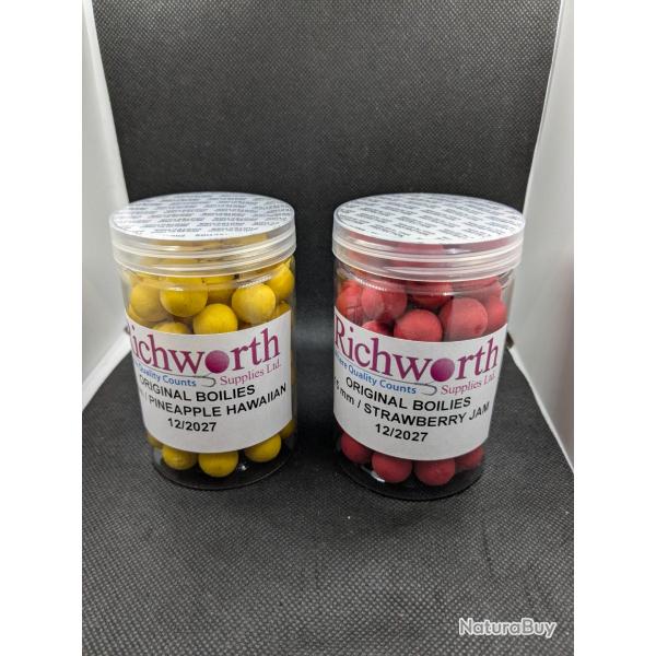 RICHWORTH,original BOILIES reconditionn en bote (Gros carton)+Dip booster offert pro elite baits .
