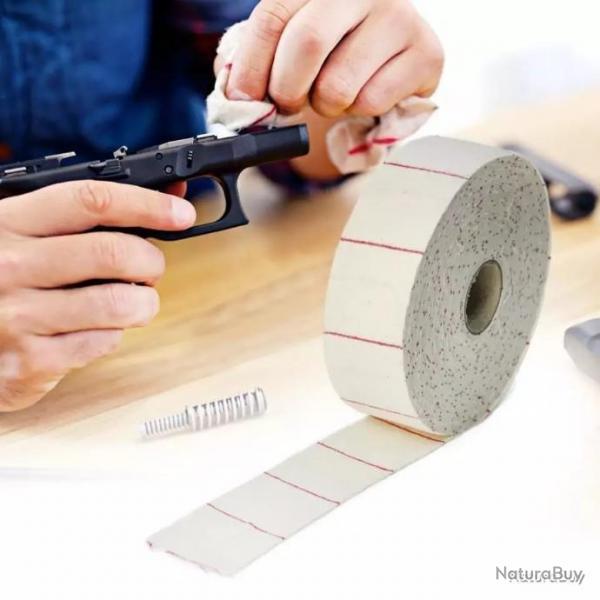 PATCHS DE NETTOYAGE POUR ARMES ROULEAU DE 10 MTRES x 5CM - LIVRAISON GRATUITE