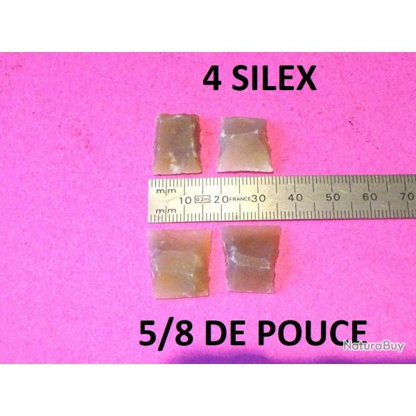 lot de 4 silex blonds 5/8 de pouce QUALITEE GARANTIE - VENDU PAR JEPERCUTE (D24C277)