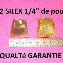 lot de 2 silex blonds 1/4" de pouce QUALITE GARANTIE - VENDU PAR JEPERCUTE (D24C101)