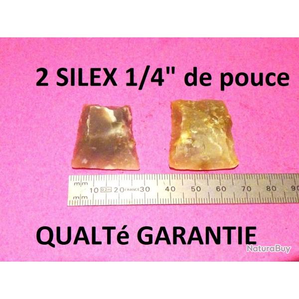 lot de 2 silex blonds 1/4" de pouce QUALITE GARANTIE - VENDU PAR JEPERCUTE (D24C101)