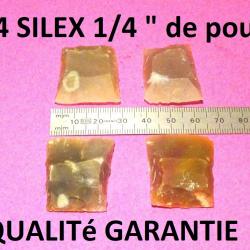 lot de 4 silex blonds 1/4" de pouce QUALITE GARANTIE - VENDU PAR JEPERCUTE (D24C103)
