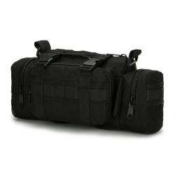Sac Tactique Molle Imperméable Nylon Sac de Taille Poitrine Randonnée Camping Pêche Plein Air Noir