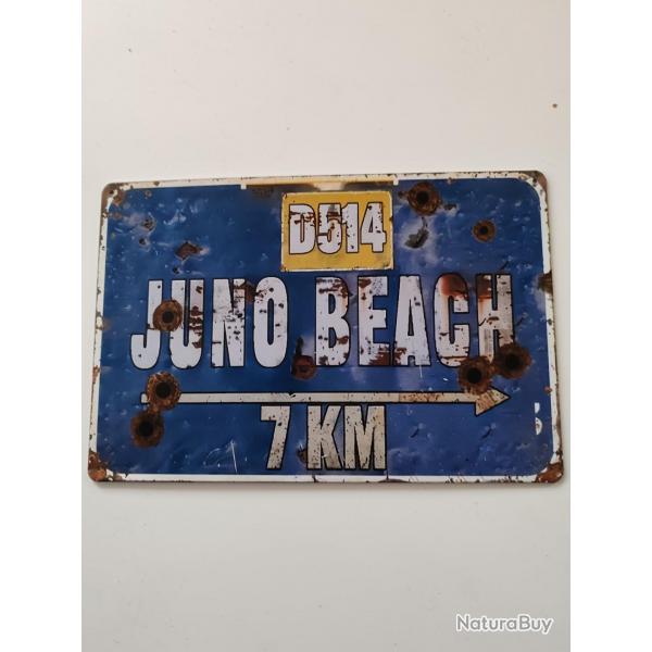 PLAQUE MTAL VINTAGE "JUNO BEACH"