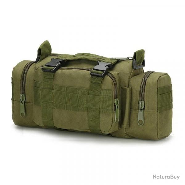 Sac Tactique Molle Impermable Nylon Sac de Taille Poitrine Randonne Camping Pche Plein Air Vert