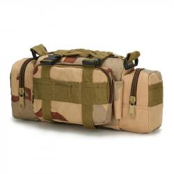Sac Tactique Molle Imperméable Nylon Sac de Taille Poitrine Randonnée Camping Pêche Plein Air Kaki