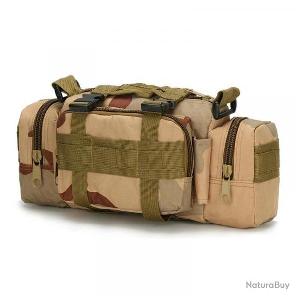 Sac Tactique Molle Impermable Nylon Sac de Taille Poitrine Randonne Camping Pche Plein Air Kaki