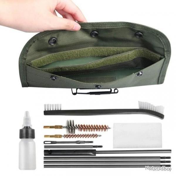 KIT ENTRETIEN ARMES  FEU - 5.56/22lr/223/AR15,etc BROSSES LAITON+FLACON HUILE - LIVRAISON GRATUITE